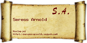 Seress Arnold névjegykártya